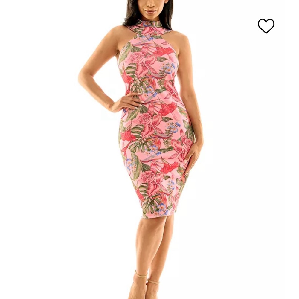 NWT Bebe Tropical Print halter dress